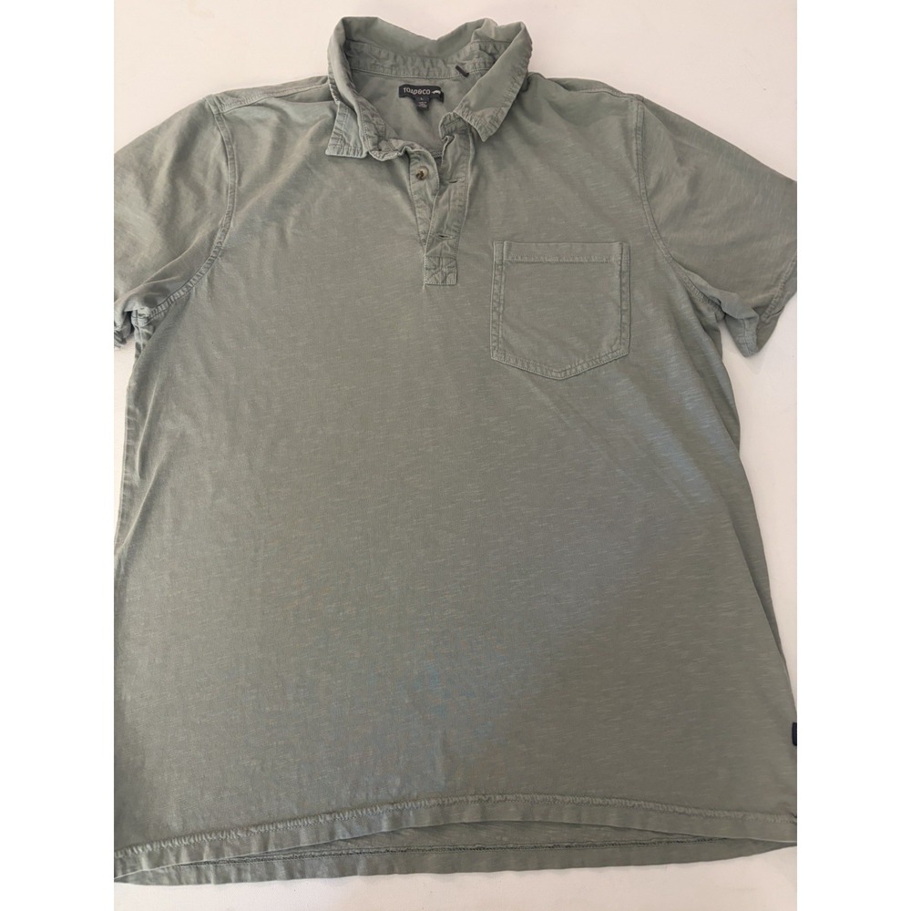 Toad&Co Polo Shirt Mens Large Green Organic Cotton Blend Short Sleeve Outdoor
